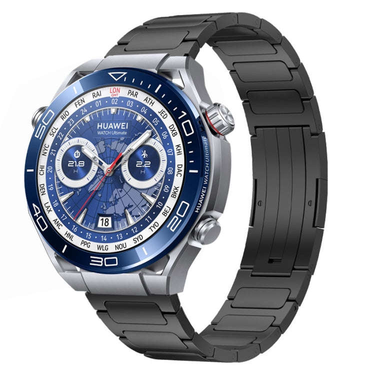 For Huawei Watch Ultimate 22mm I-Shaped Titanium Alloy Watch Band(Black)