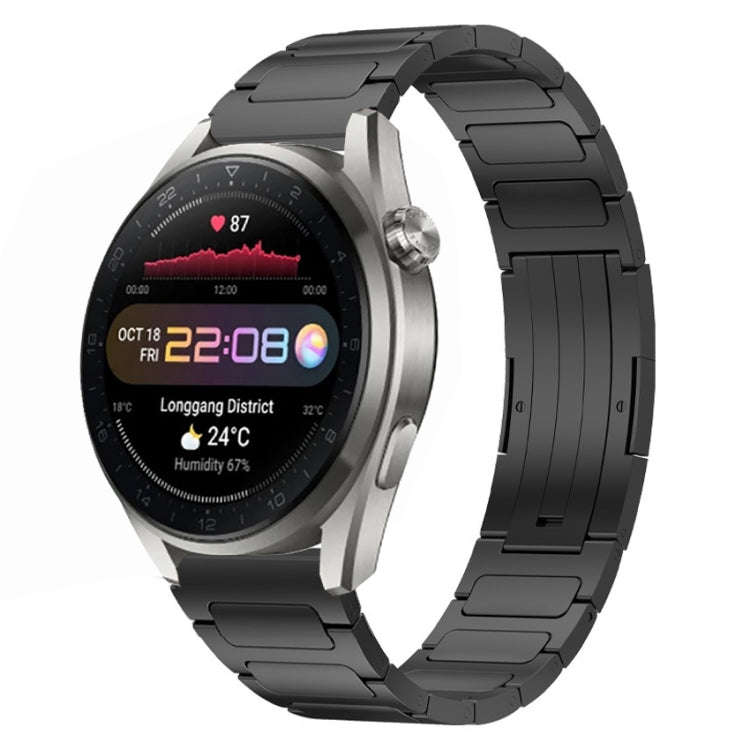 For Huawei Watch 3 Pro New 22mm I-Shaped Titanium Alloy Watch Band(Black)