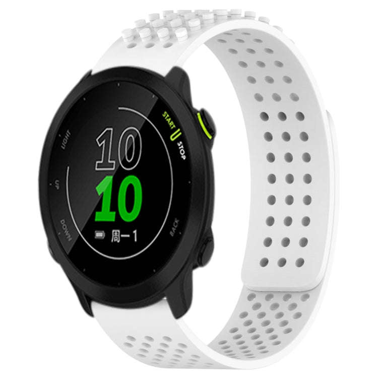 For Garmin Forerunner 158 20mm Holes Breathable 3D Dots Silicone Watch Band(White)