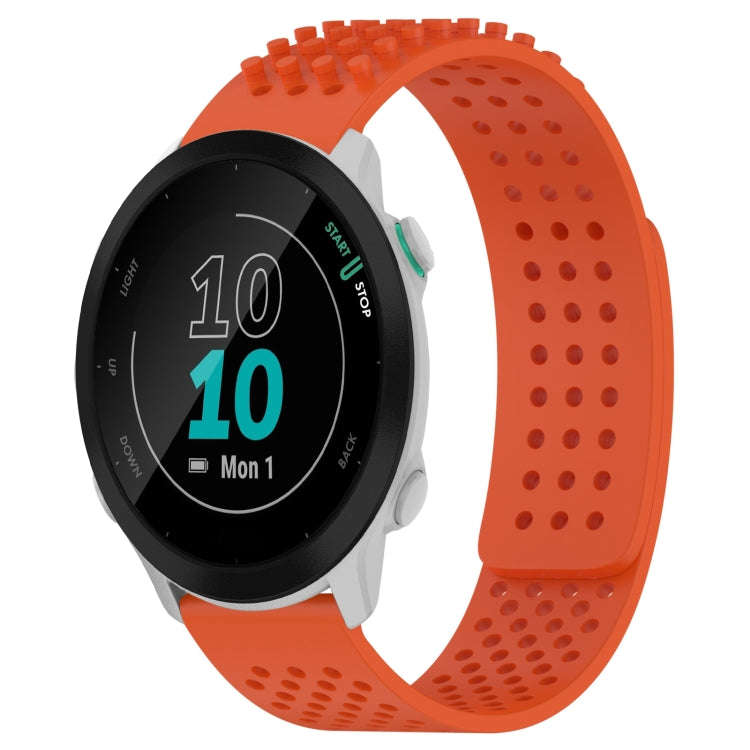 For Garmin Forerunner 55 20mm Holes Breathable 3D Dots Silicone Watch Band(Orange)