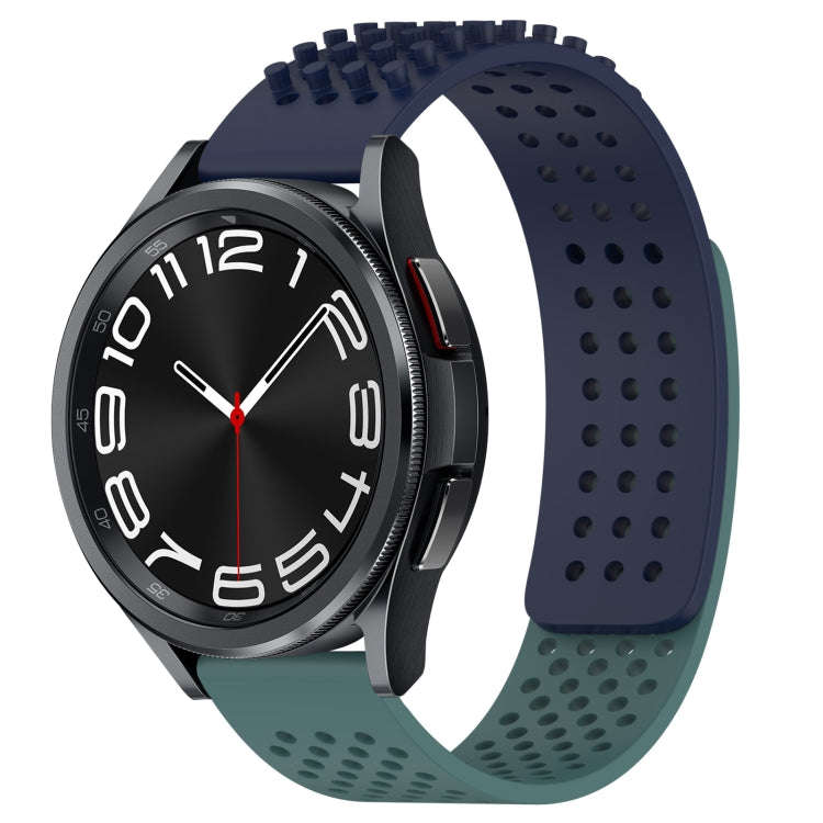 For Samsung Galaxy Watch 6 Classic 43mm 20mm Holes Breathable 3D Dots Silicone Watch Band(Midnigh...