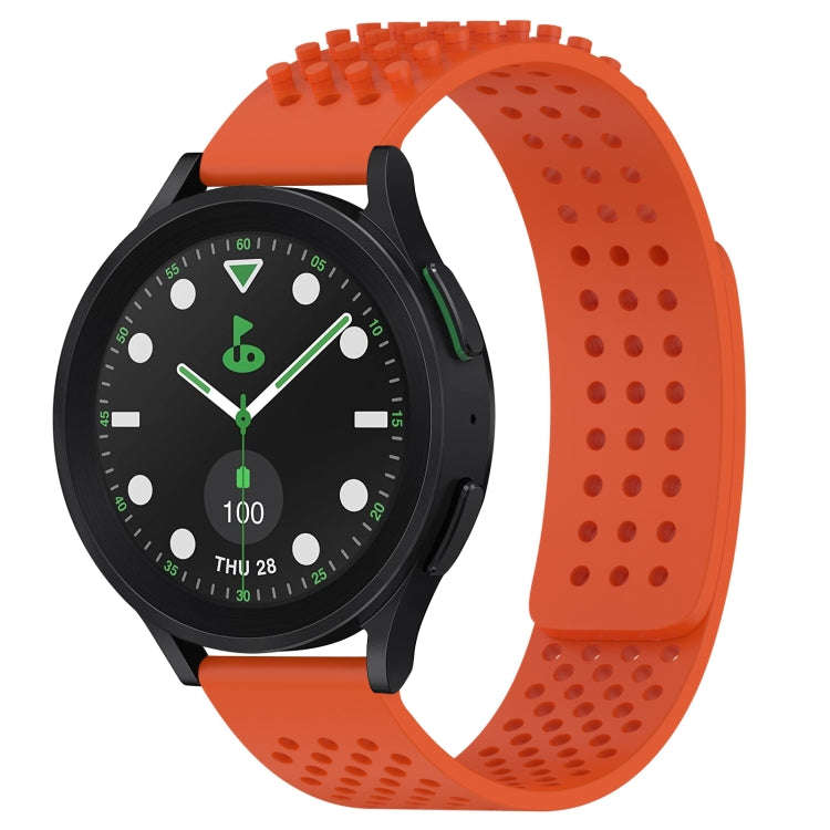 For Samsung Galaxy watch 5 Pro Golf Edition 20mm Holes Breathable 3D Dots Silicone Watch Band(Ora...
