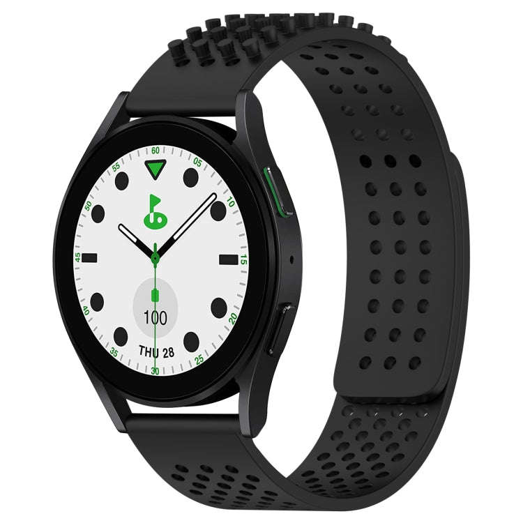 For Samsung Galaxy watch 5 Golf Edition 20mm Holes Breathable 3D Dots Silicone Watch Band(Black)