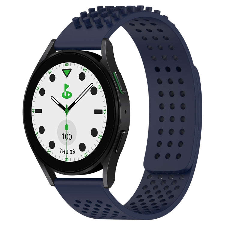 For Samsung Galaxy watch 5 Golf Edition 20mm Holes Breathable 3D Dots Silicone Watch Band(Midnigh...