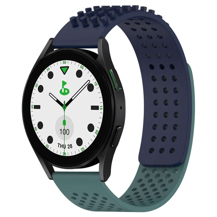 For Samsung Galaxy watch 5 Golf Edition 20mm Holes Breathable 3D Dots Silicone Watch Band(Midnigh...