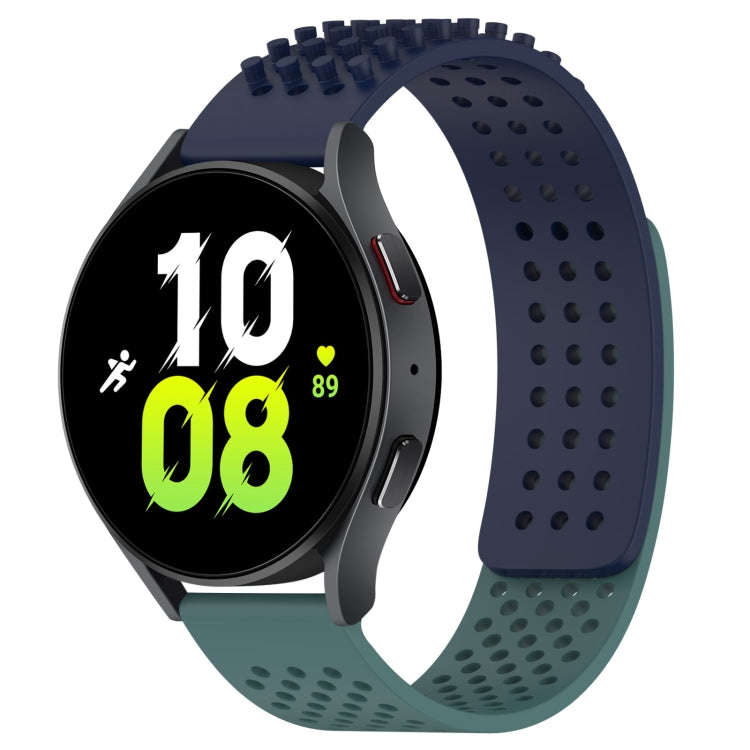 For Samsung Galaxy Watch 5  44mm 20mm Holes Breathable 3D Dots Silicone Watch Band(Midnight Blue+...