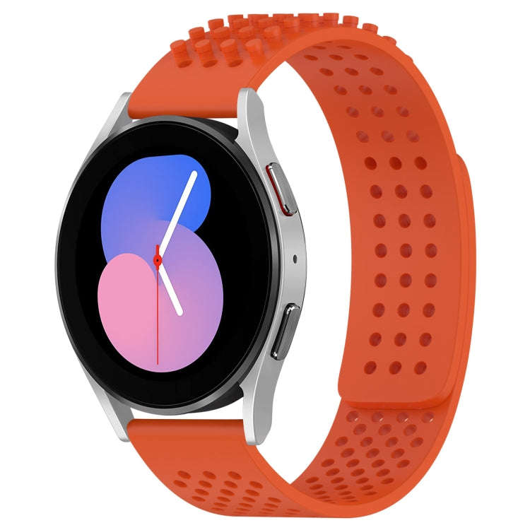 For Samsung Galaxy Watch 5  40mm 20mm Holes Breathable 3D Dots Silicone Watch Band(Orange)