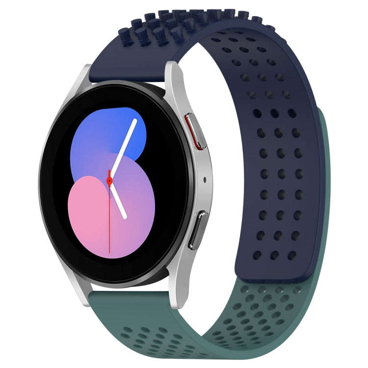 For Samsung Galaxy Watch 5  40mm 20mm Holes Breathable 3D Dots Silicone Watch Band(Midnight Blue+...