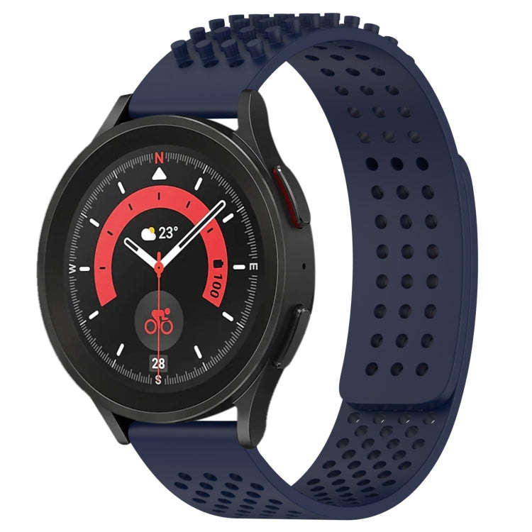 For Samsung Galaxy Watch 5 Pro  45mm 20mm Holes Breathable 3D Dots Silicone Watch Band(Midnight B...