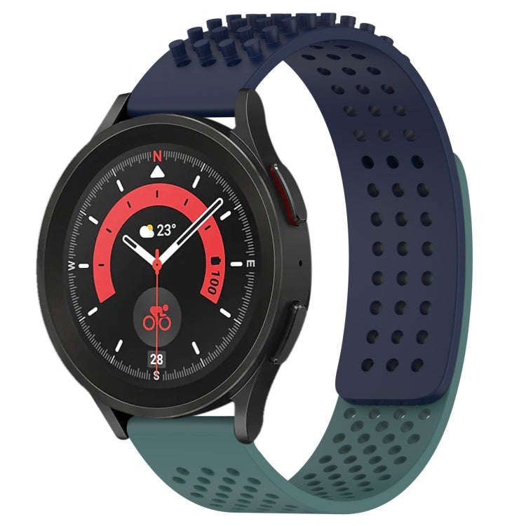 For Samsung Galaxy Watch 5 Pro  45mm 20mm Holes Breathable 3D Dots Silicone Watch Band(Midnight B...