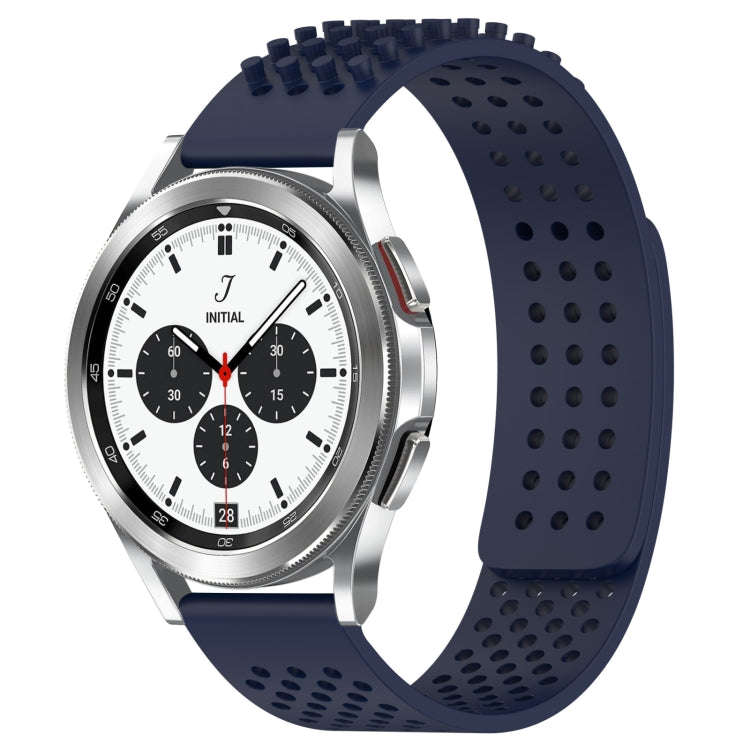 For Samsung  Galaxy Watch 4 Classic 42mm 20mm Holes Breathable 3D Dots Silicone Watch Band(Midnig...