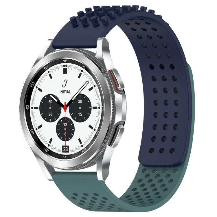 For Samsung  Galaxy Watch 4 Classic 42mm 20mm Holes Breathable 3D Dots Silicone Watch Band(Midnig...