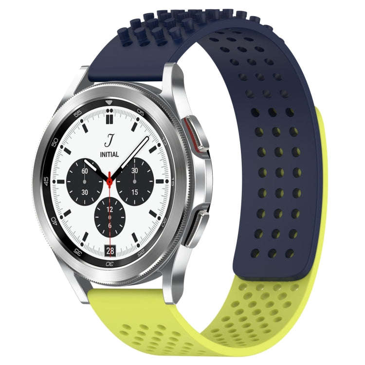 For Samsung  Galaxy Watch 4 Classic 42mm 20mm Holes Breathable 3D Dots Silicone Watch Band(Midnig...