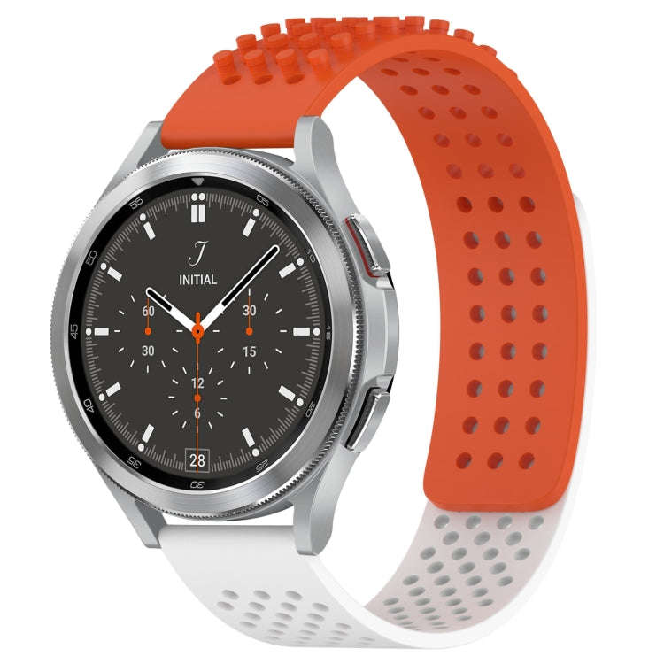 For Samsung  Galaxy Watch 4 Classic 46mm 20mm Holes Breathable 3D Dots Silicone Watch Band(Orange...