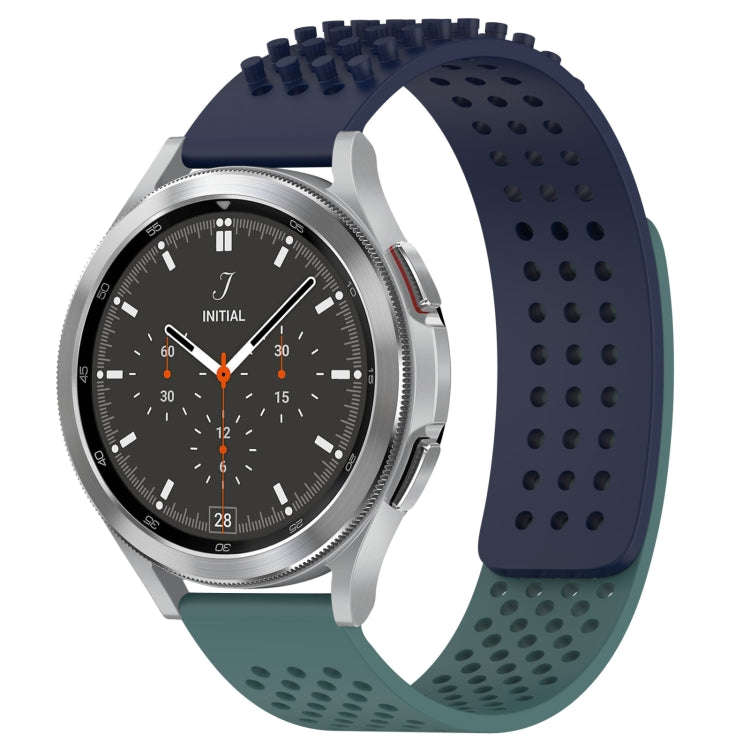 For Samsung  Galaxy Watch 4 Classic 46mm 20mm Holes Breathable 3D Dots Silicone Watch Band(Midnig...
