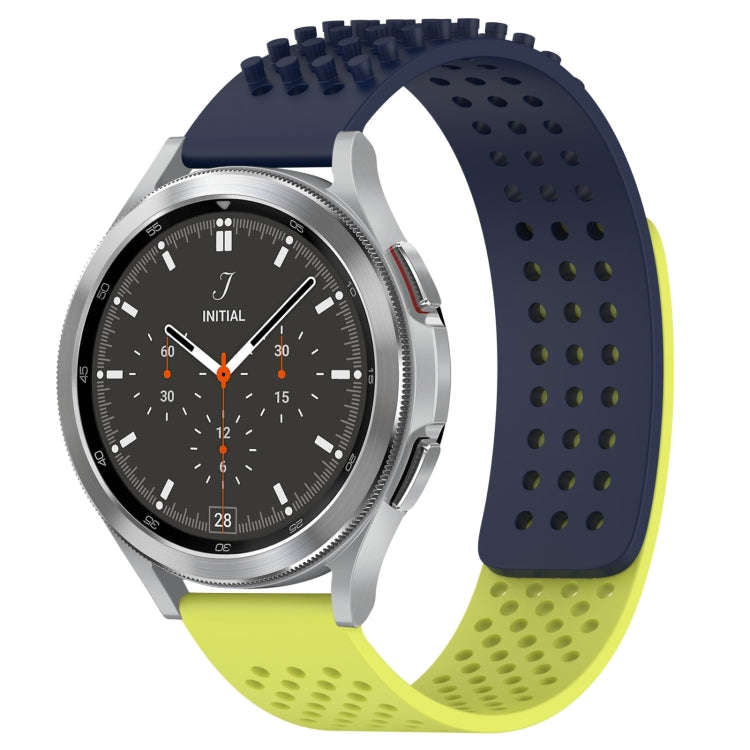 For Samsung  Galaxy Watch 4 Classic 46mm 20mm Holes Breathable 3D Dots Silicone Watch Band(Midnig...