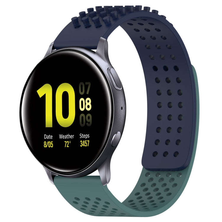 For Samsung Galaxy Watch Active 2 40mm 20mm Holes Breathable 3D Dots Silicone Watch Band(Midnight...