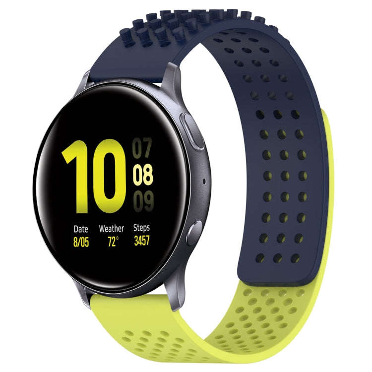 For Samsung Galaxy Watch Active 2 44mm 20mm Holes Breathable 3D Dots Silicone Watch Band(Midnight...