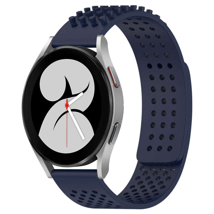 For Samsung Galaxy Watch 4 40mm 20mm Holes Breathable 3D Dots Silicone Watch Band(Midnight Blue)