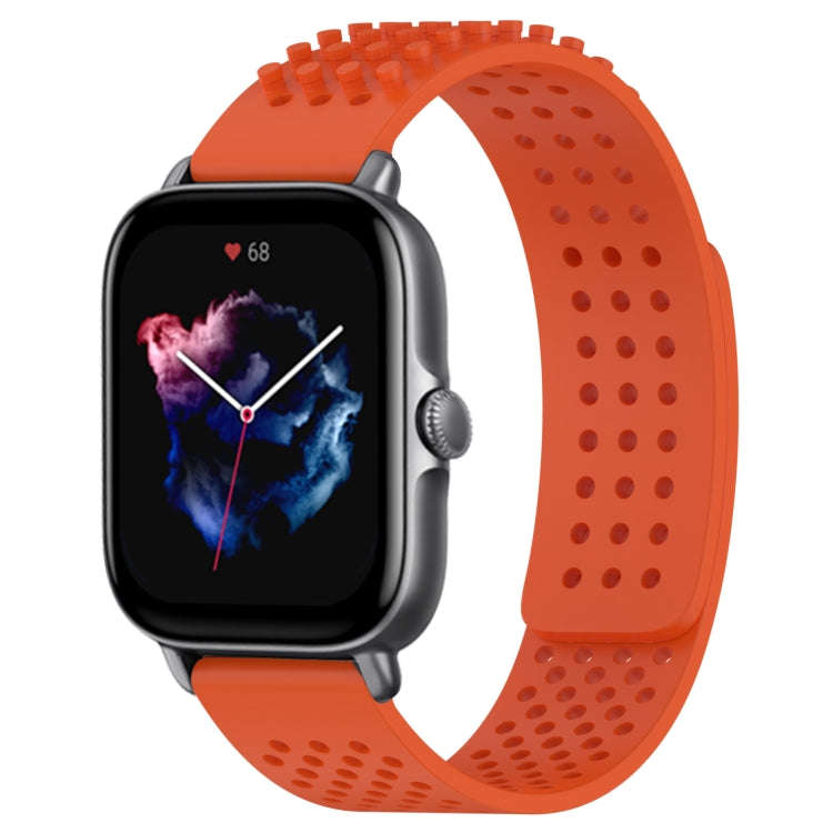 For Amazfit GTS 3 20mm Holes Breathable 3D Dots Silicone Watch Band(Orange)
