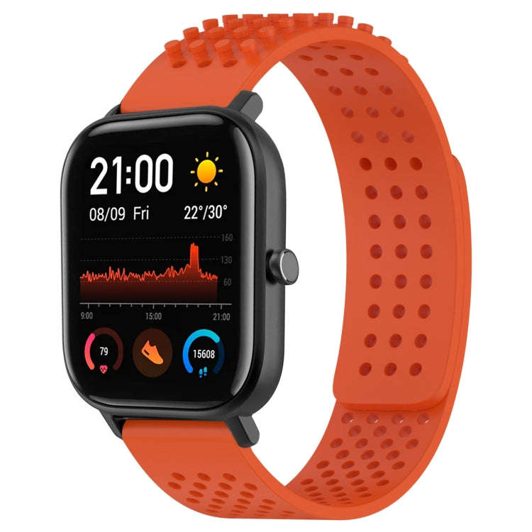 For Amazfit GTS 20mm Holes Breathable 3D Dots Silicone Watch Band(Orange)