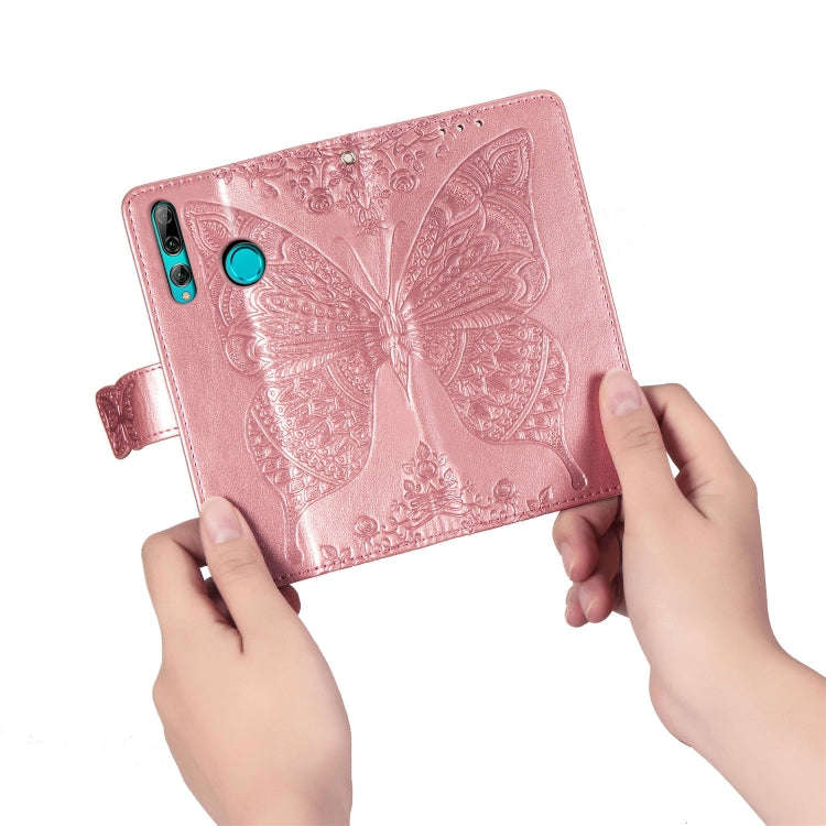 Butterfly Love Flowers Embossing Horizontal Flip Leather Case for Huawei Y9 Prime (2019), with Ho...