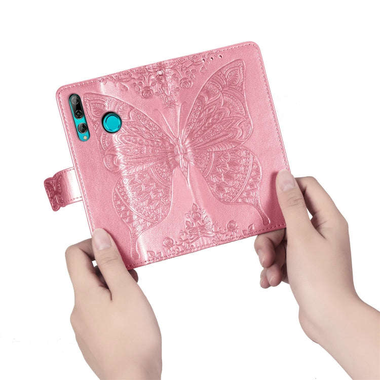 Butterfly Love Flowers Embossing Horizontal Flip Leather Case for Huawei Y9 Prime (2019), with Ho...