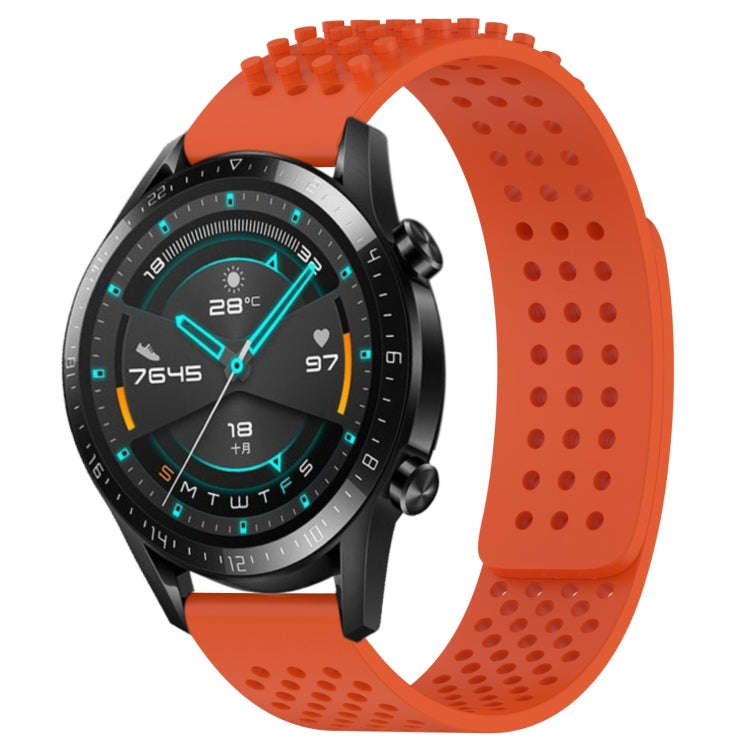 For Huawei Watch GT2 42mm 20mm Holes Breathable 3D Dots Silicone Watch Band(Orange)