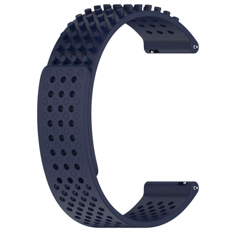 For Huawei Watch 2 20mm Holes Breathable 3D Dots Silicone Watch Band(Midnight Blue)