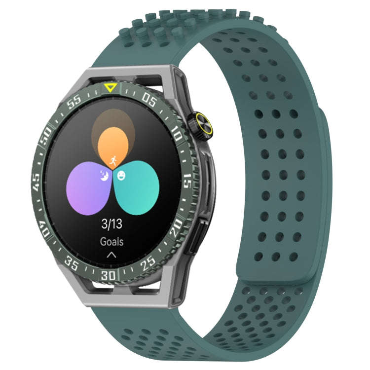For Huawei Watch GT3 SE 22mm Holes Breathable 3D Dots Silicone Watch Band(Olive Green)
