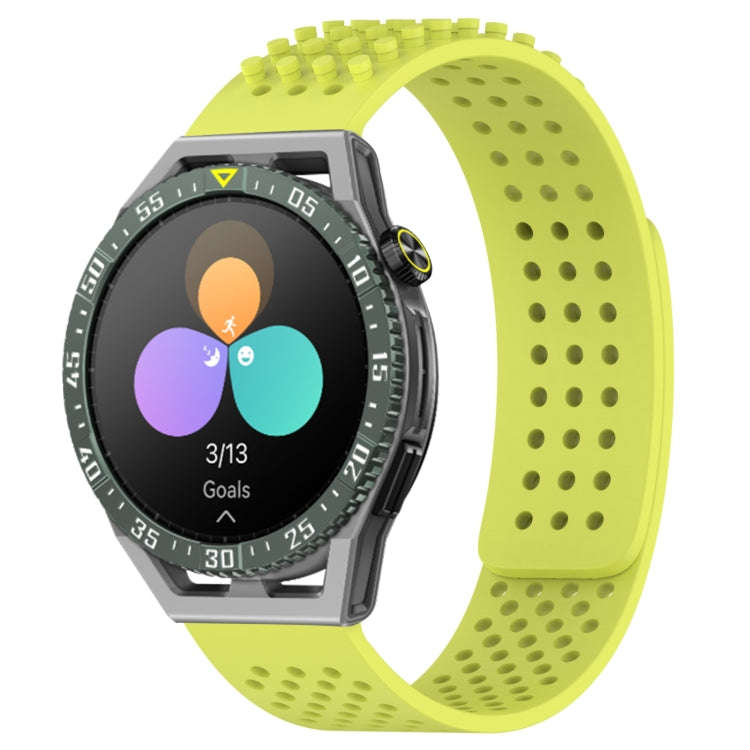 For Huawei Watch GT3 SE 22mm Holes Breathable 3D Dots Silicone Watch Band(Lime Green)