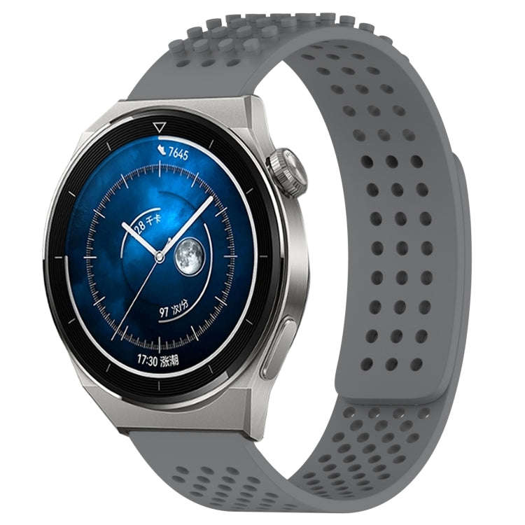 For Huawei Watch GT3 Pro 46mm 22mm Holes Breathable 3D Dots Silicone Watch Band(Grey)