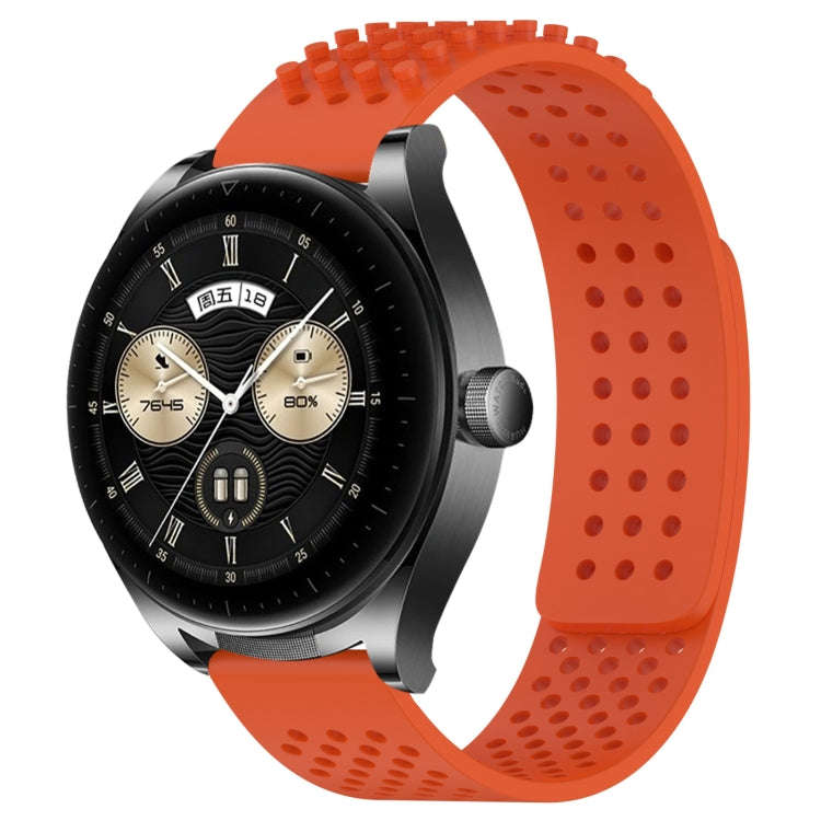 For Huawei Watch Buds 22mm Holes Breathable 3D Dots Silicone Watch Band(Orange)