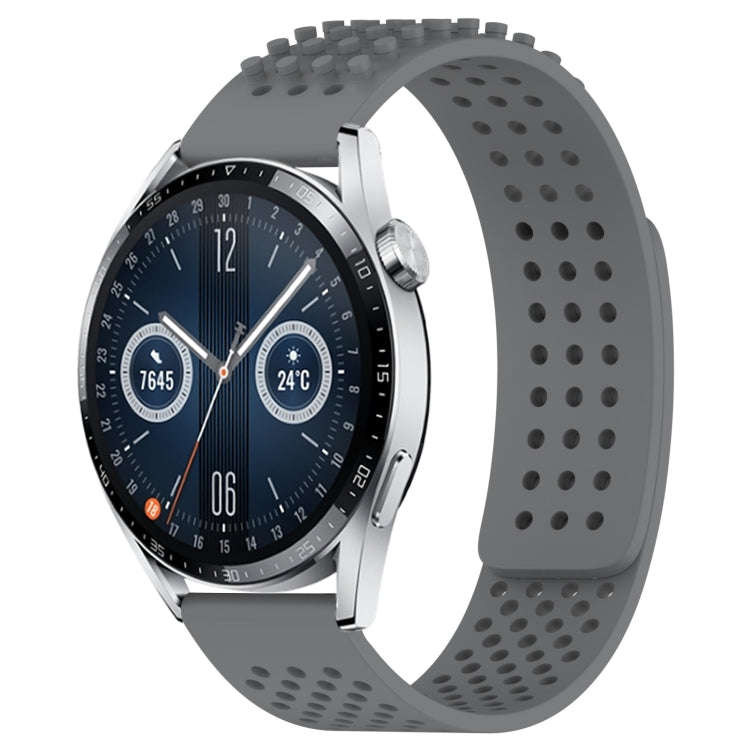 For Huawei Watch GT3 46mm 22mm Holes Breathable 3D Dots Silicone Watch Band(Grey)