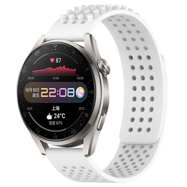 For Huawei Watch 3 Pro 22mm Holes Breathable 3D Dots Silicone Watch Band(White)