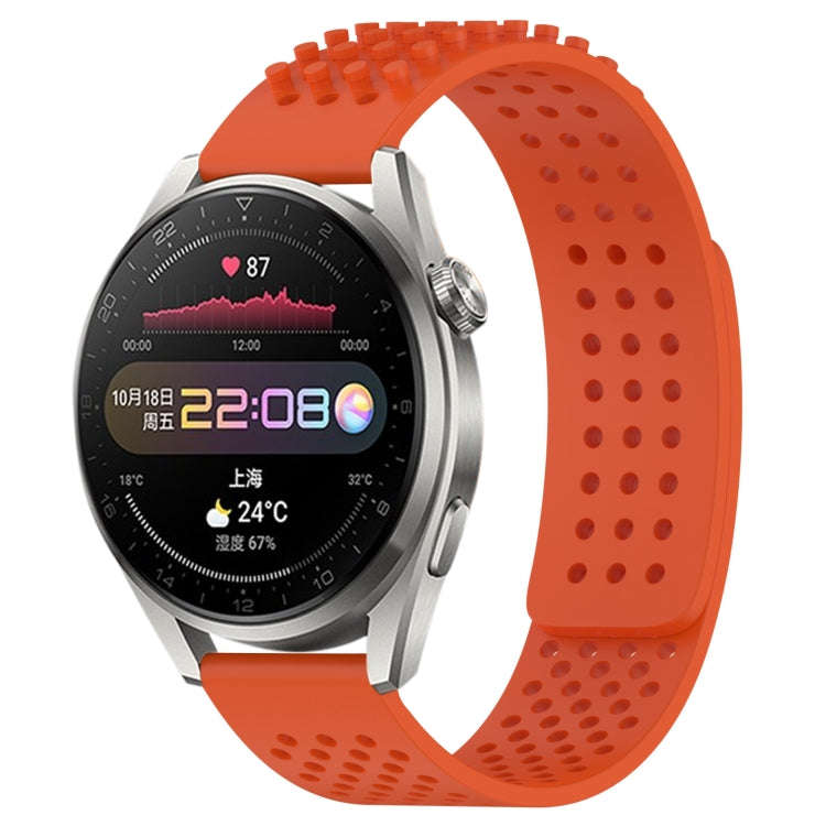 For Huawei Watch 3 Pro 22mm Holes Breathable 3D Dots Silicone Watch Band(Orange)