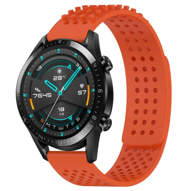 For Huawei GT2 46mm 22mm Holes Breathable 3D Dots Silicone Watch Band(Orange)
