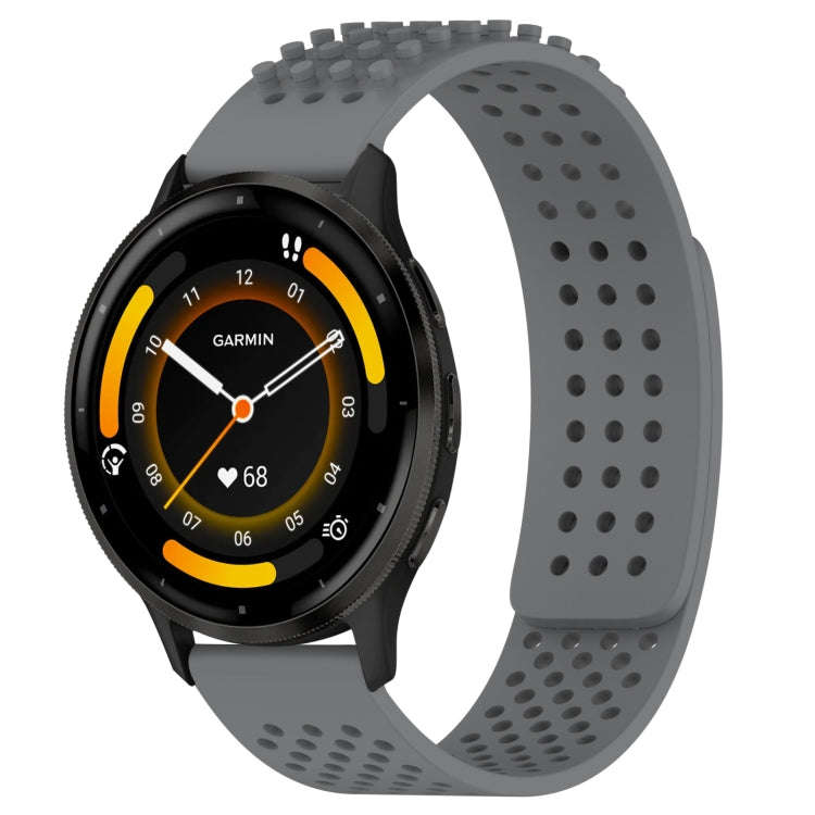 For Garmin Venu 3 22mm Holes Breathable 3D Dots Silicone Watch Band(Grey)