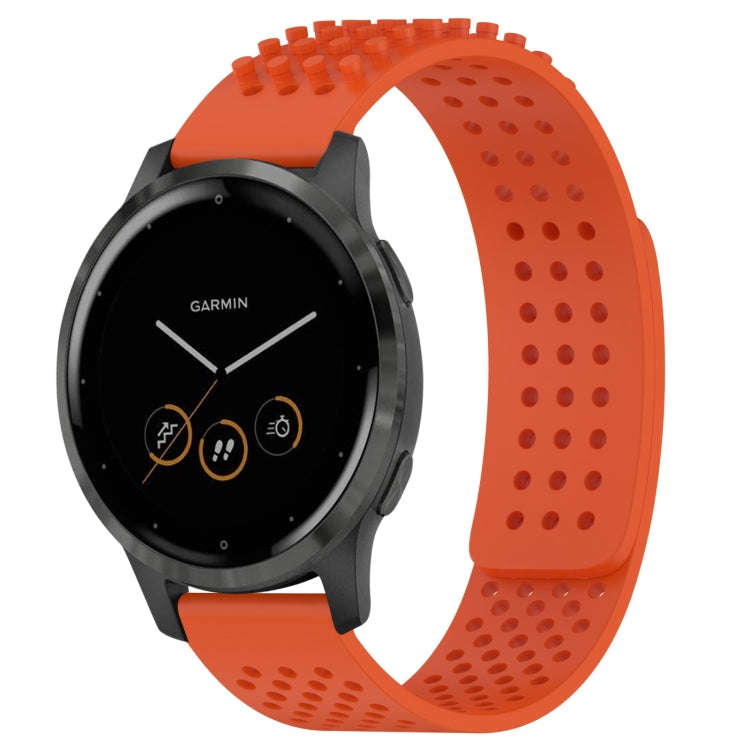 For Garmin Vivoactive 4 22mm Holes Breathable 3D Dots Silicone Watch Band(Orange)