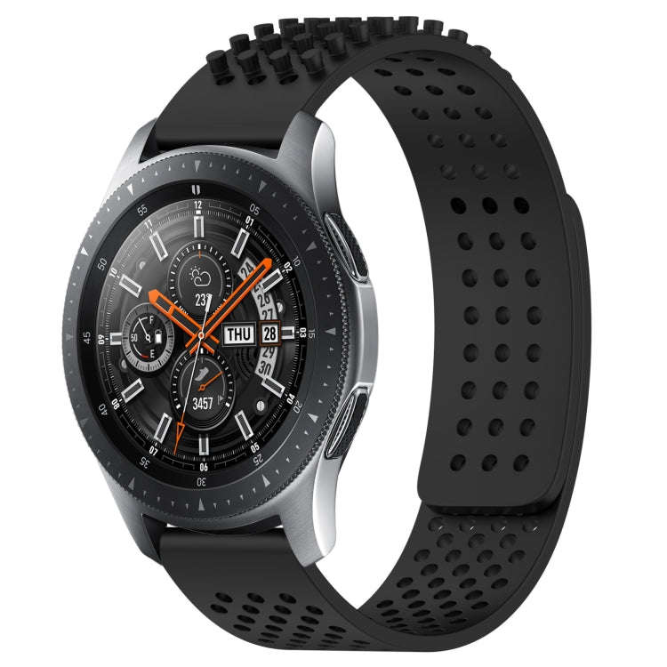 For Samsung Galaxy Watch 46mm 22mm Holes Breathable 3D Dots Silicone Watch Band(Black)
