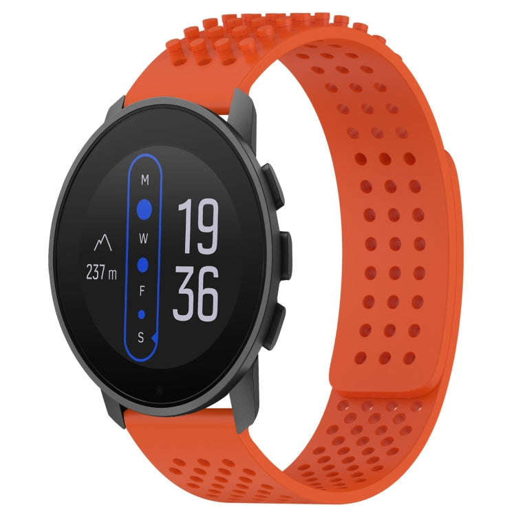 For  SUUNTO 9 Peak 22mm Holes Breathable 3D Dots Silicone Watch Band(Orange)