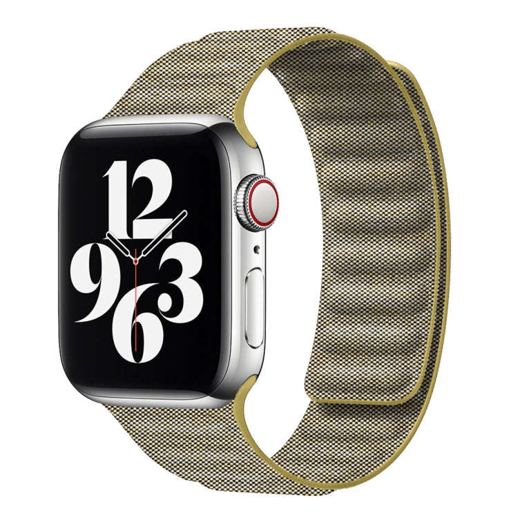 For  Apple Watch SE 2022 40mm Denim Magnetic Watch Band(Yellow)