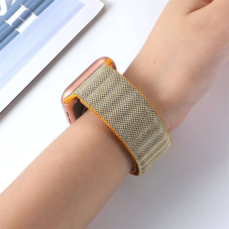 For  Apple Watch SE 2022 40mm Denim Magnetic Watch Band(Yellow)