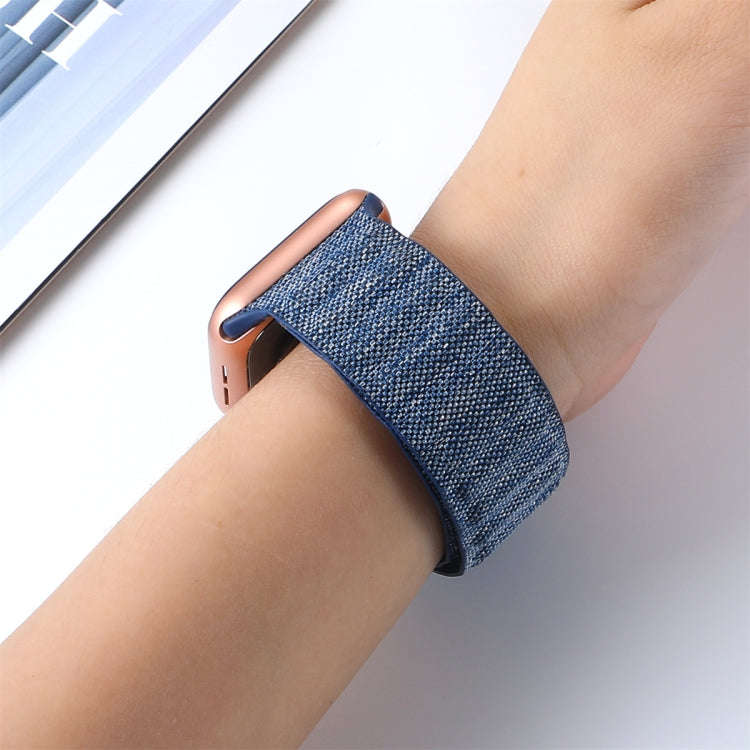 For Apple Watch 4 40mm Denim Magnetic Watch Band(Blue)