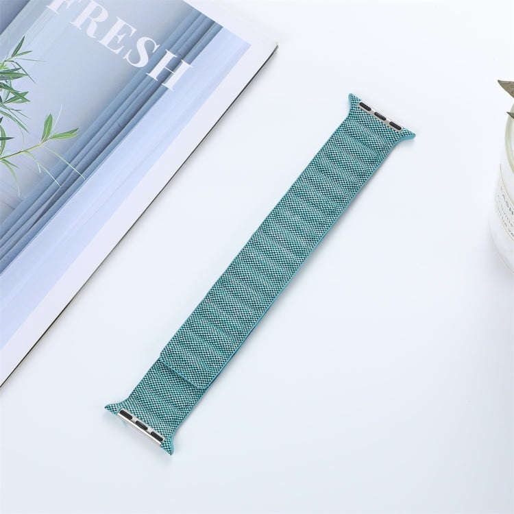 For Apple Watch 4 40mm Denim Magnetic Watch Band(Cyan)