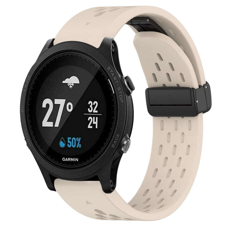 For Garmin Forerunner 935 Hole Folding Buckle 22mm Silicone Watch Band(Starlight Color)