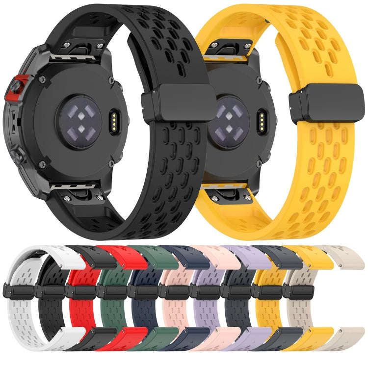 For Garmin Forerunner 945 Hole Folding Buckle 22mm Silicone Watch Band(Midnight Blue)