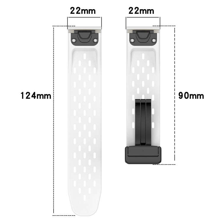 For Garmin Instinct Crossover Hole Folding Buckle 22mm Silicone Watch Band(Midnight Blue)