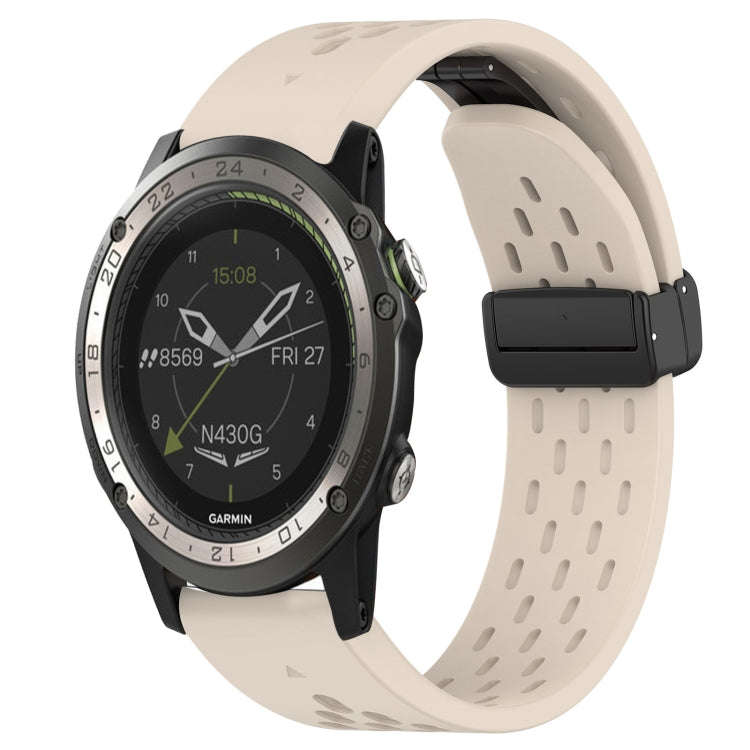 For Garmin D2 Charlie Hole Folding Buckle 26mm Silicone Watch Band(Starlight Color)