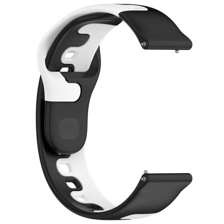 For Samsung Galaxy Watch Active 20mm Double Color Silicone Watch Band(Black+White)